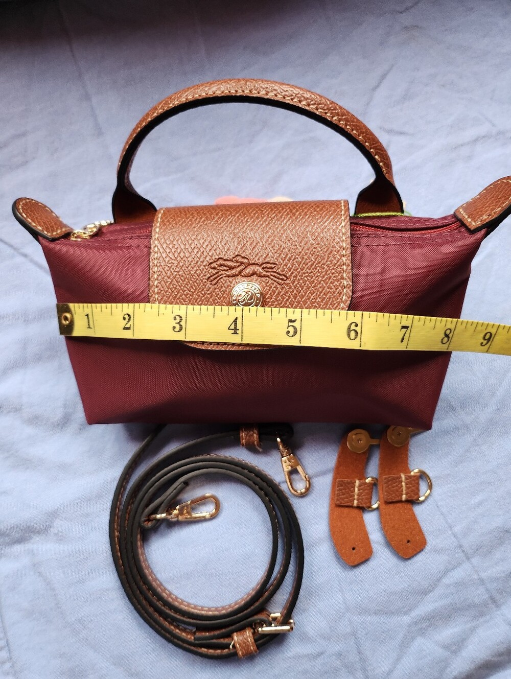 Longchamp Burgundy Mini Bag with Removable Strap NWT - Picture 3 of 6
